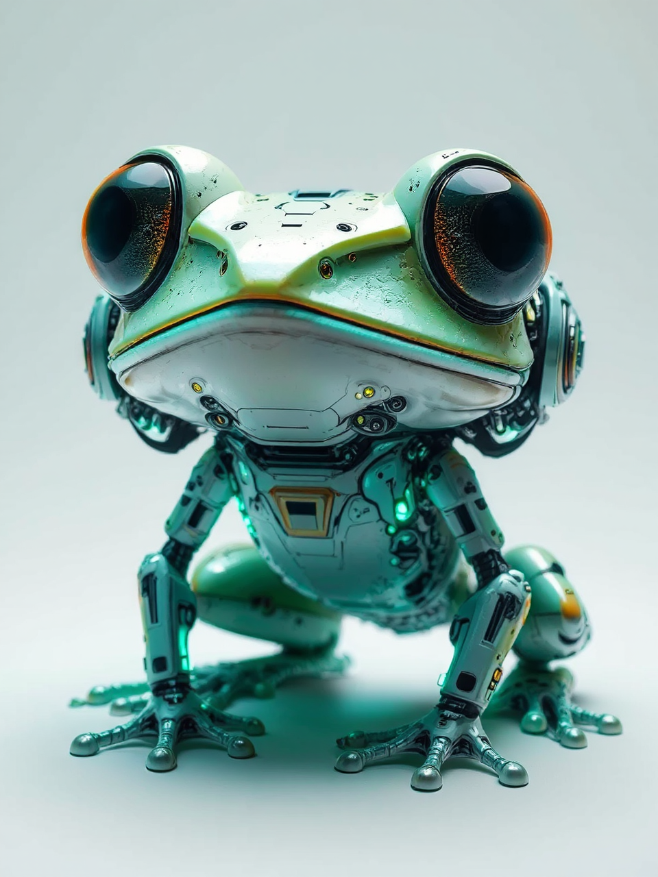 Cybernetic frog with glowing