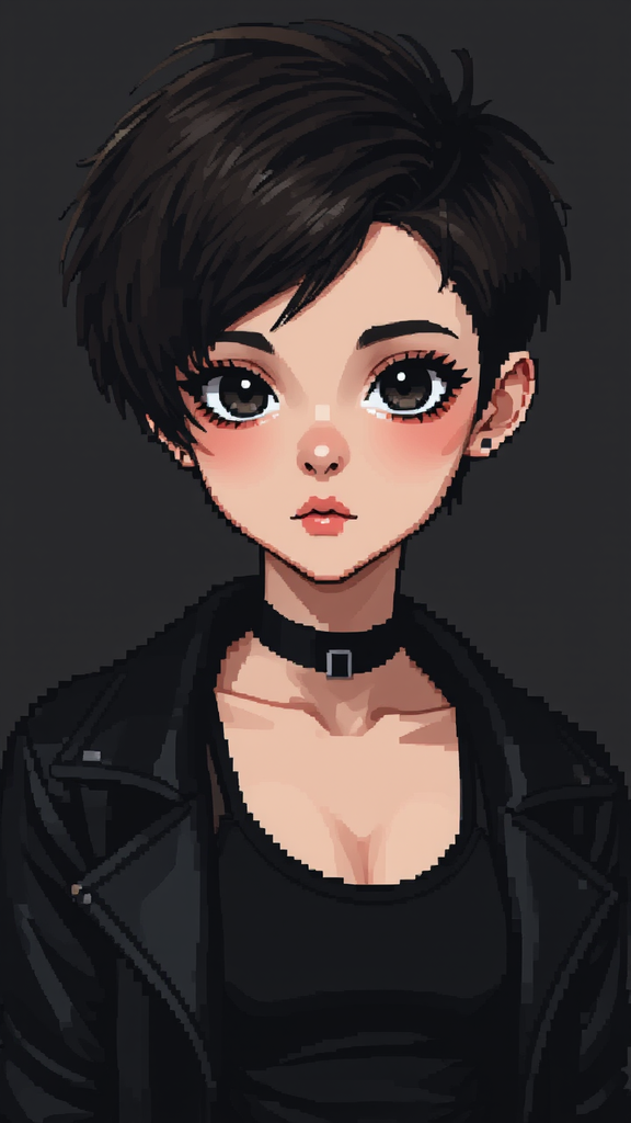 Pixel art portrait of