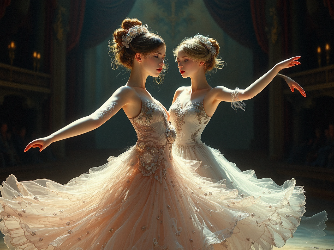 Young women dancing on
