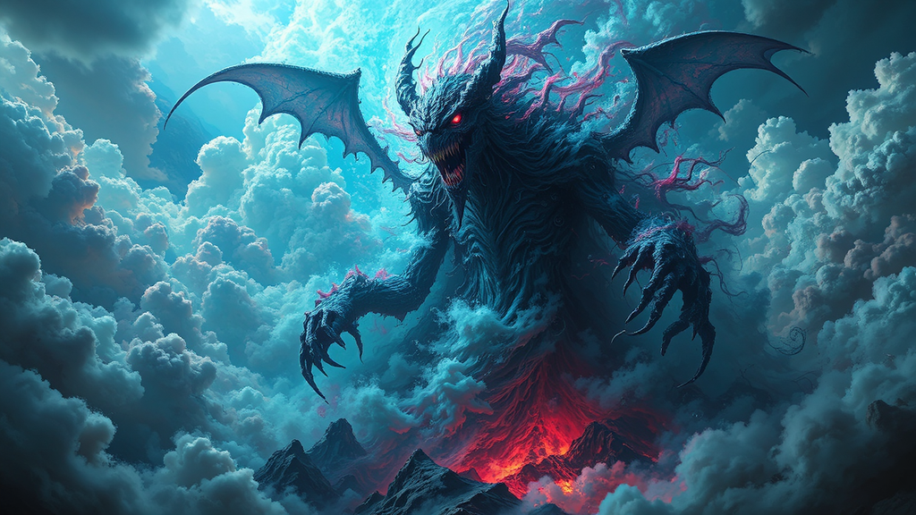 Ethereal fantasy creature arising