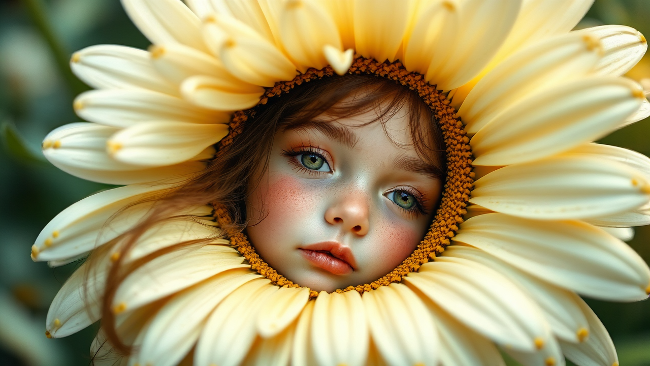 Girl's face within a