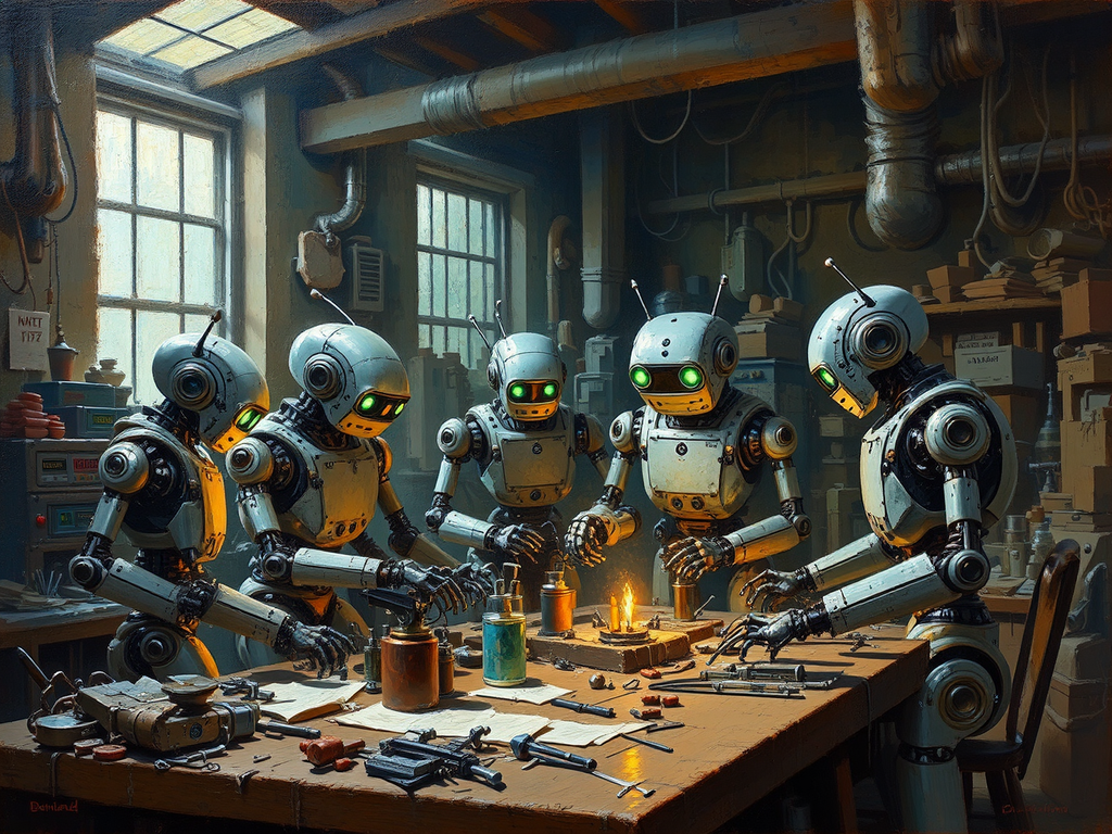 Robots constructing other robots.