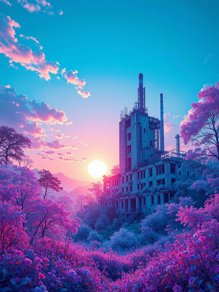 Highly detailed industrial architecture