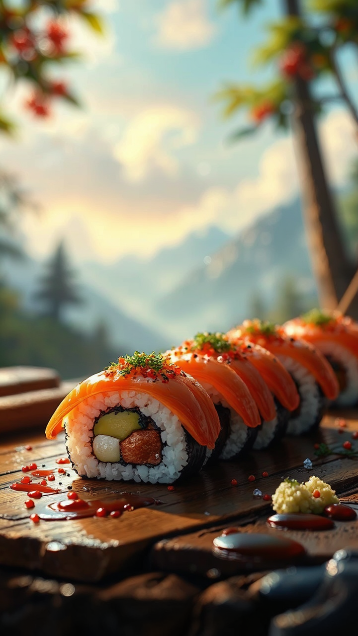 Sushi in artistic photography
