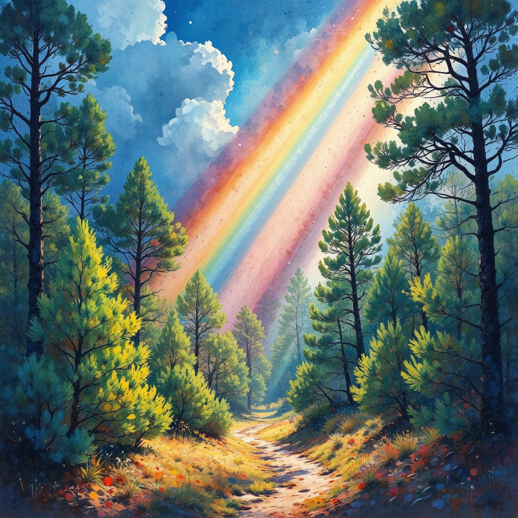 Juniper forest with vibrant