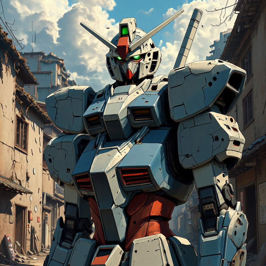 Gundam robot in Japanese