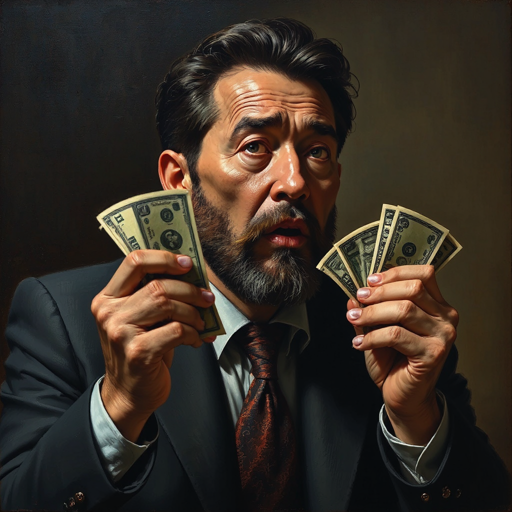 Investor in suit with
