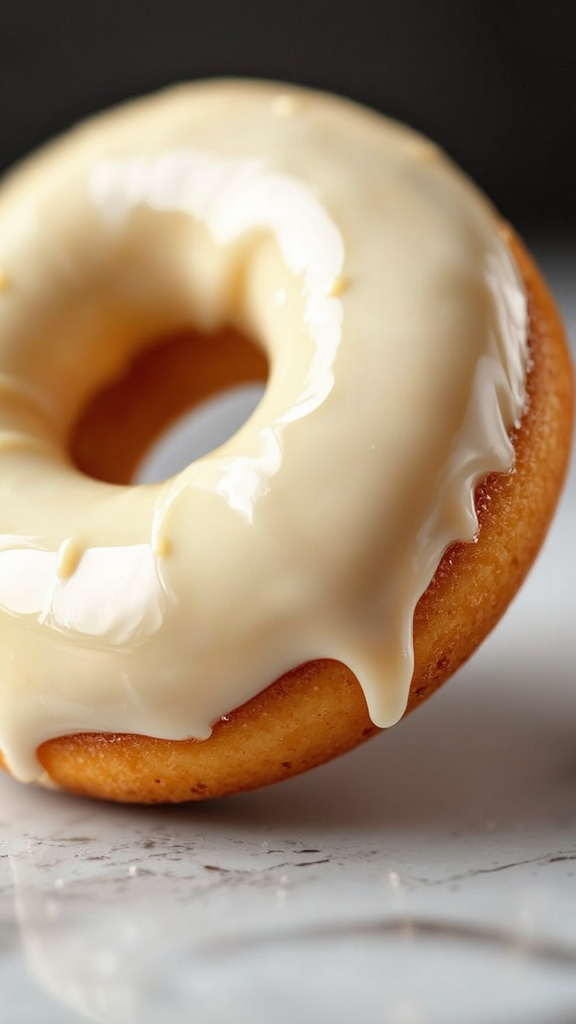 Glossy white chocolate donut