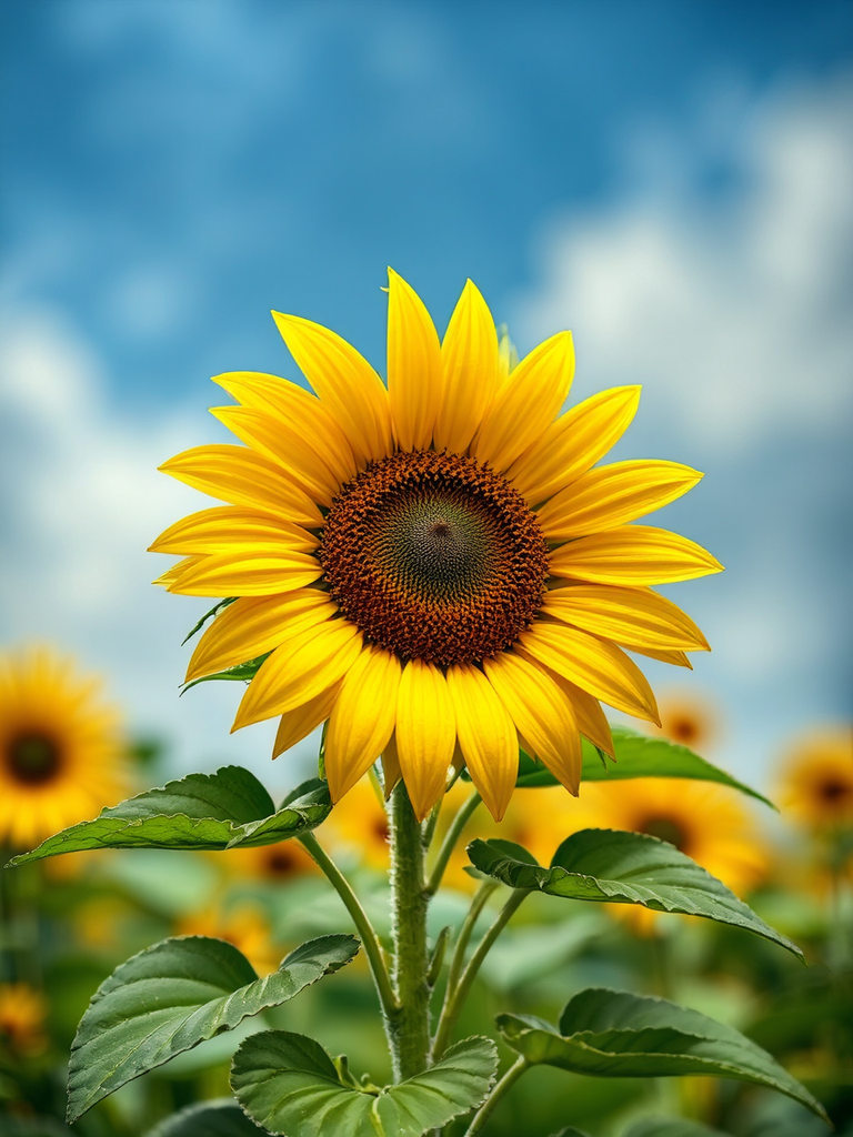 A sunflower with glowing
