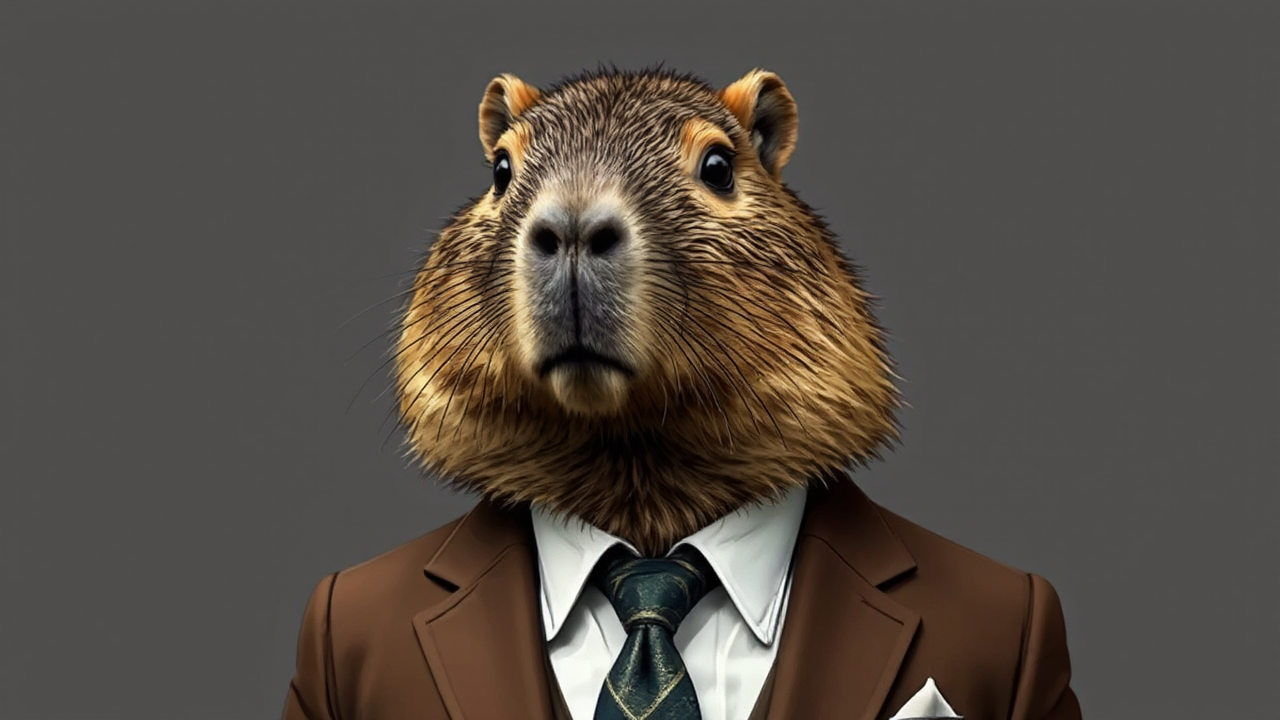 Human with capybara-like facial