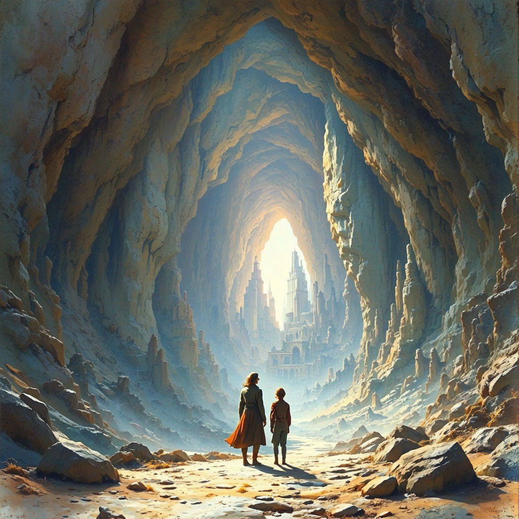 Underground cavern city with