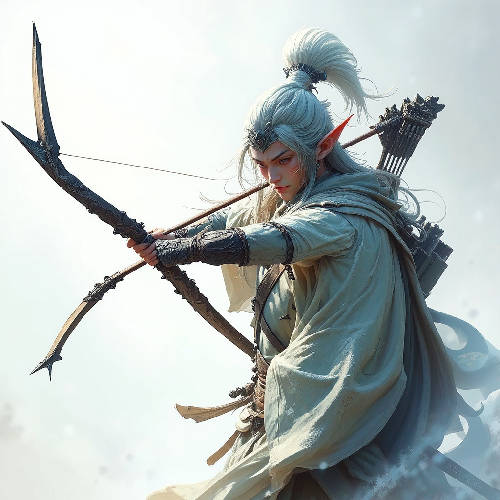Male elf samurai with