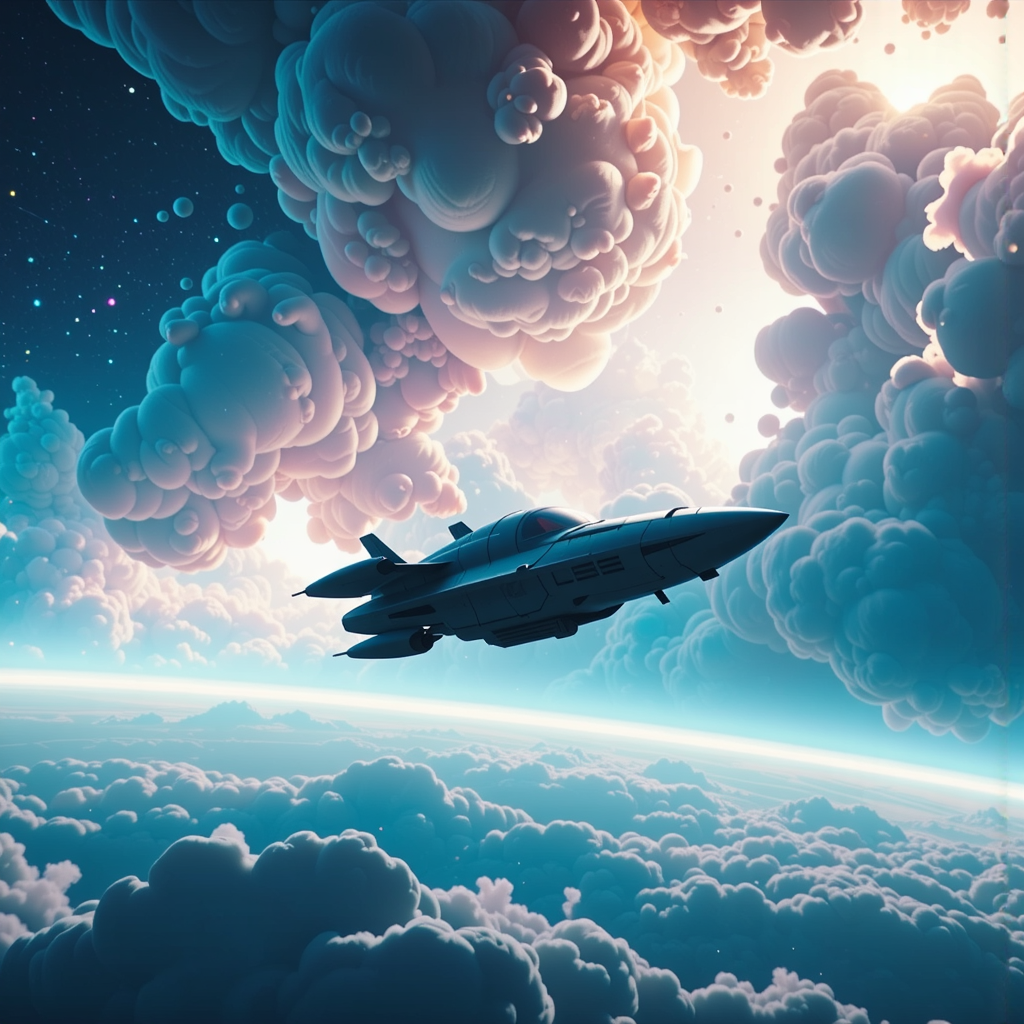Hyper-realistic sci-fi spaceship in
