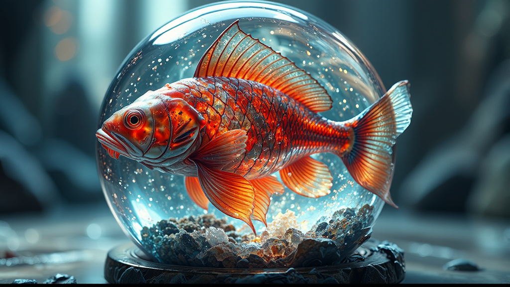 gourami inside a glass