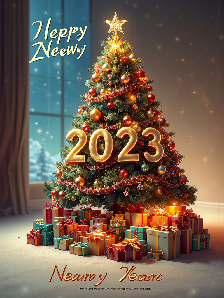 Christmas tree with shiny