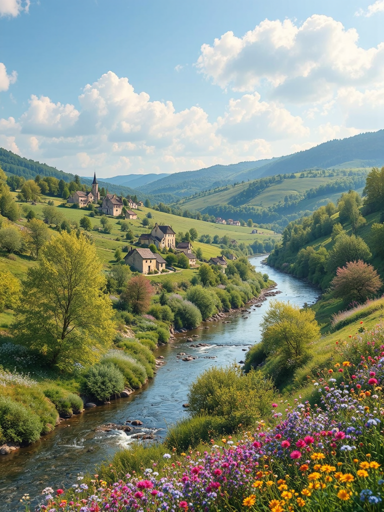 Typical Dordogne landscape with
