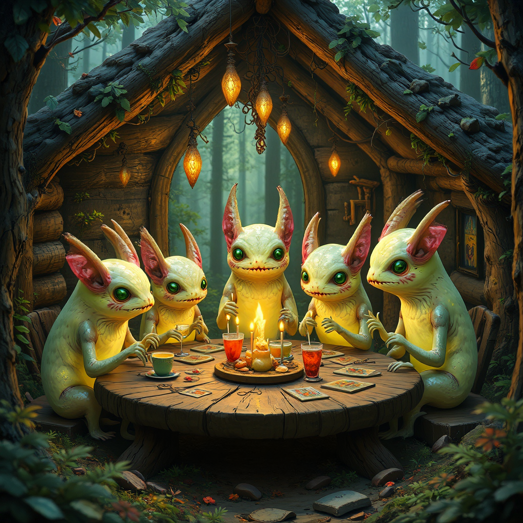 Cute, glowing creatures at