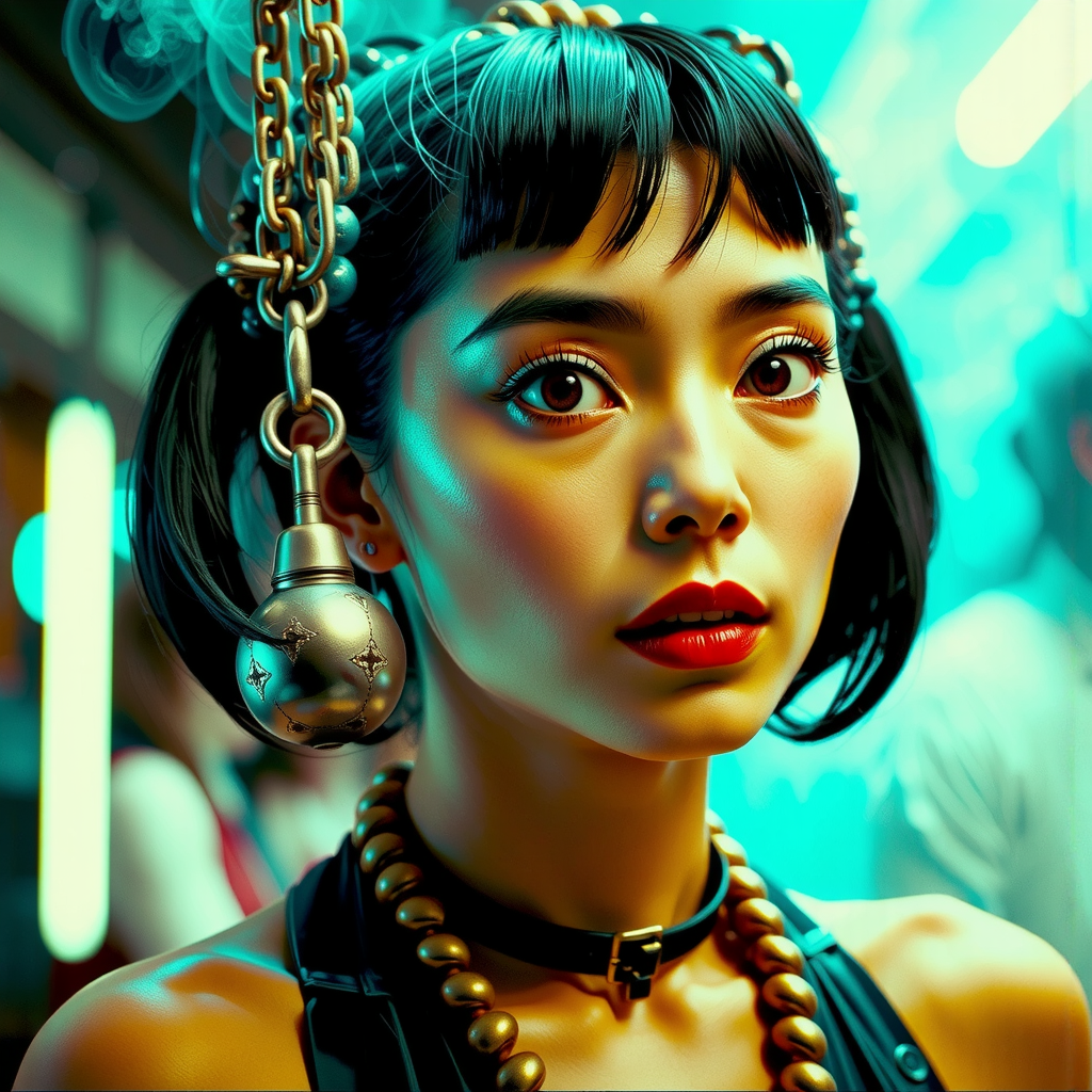 Neon portrait of a