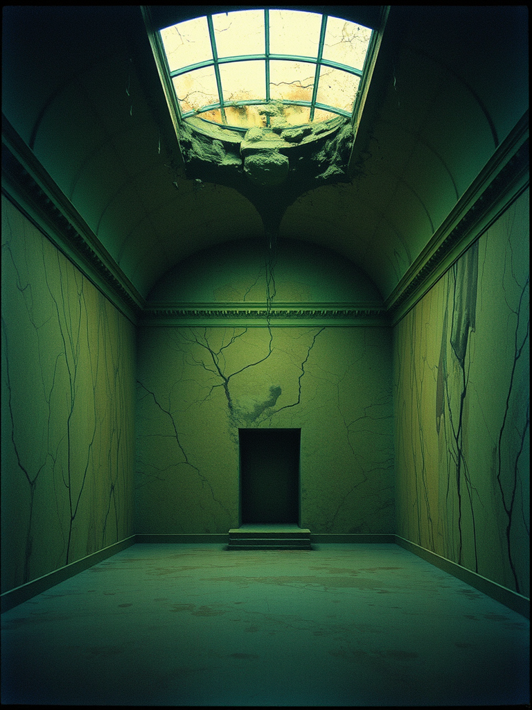 A museum hallway with