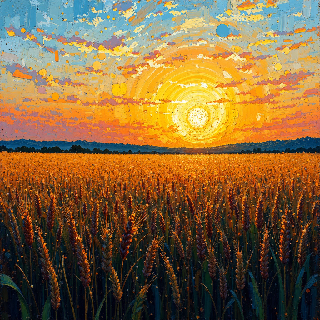 Grain field at golden