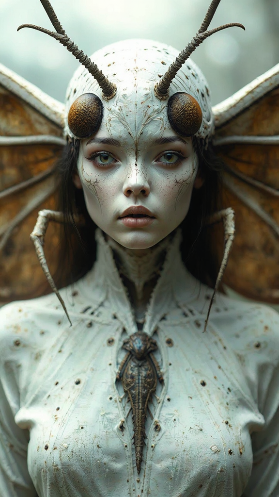 Female mothman creature with