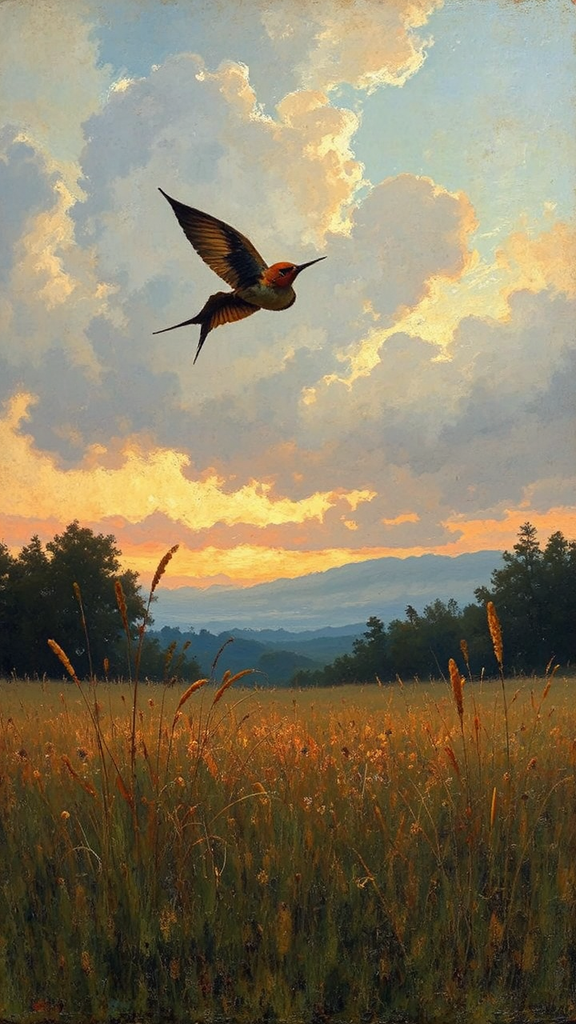Swift flying over a