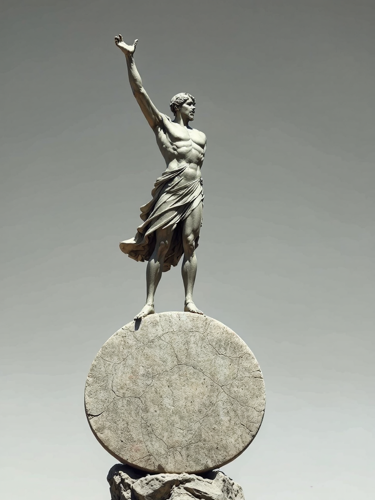 Statue of man on