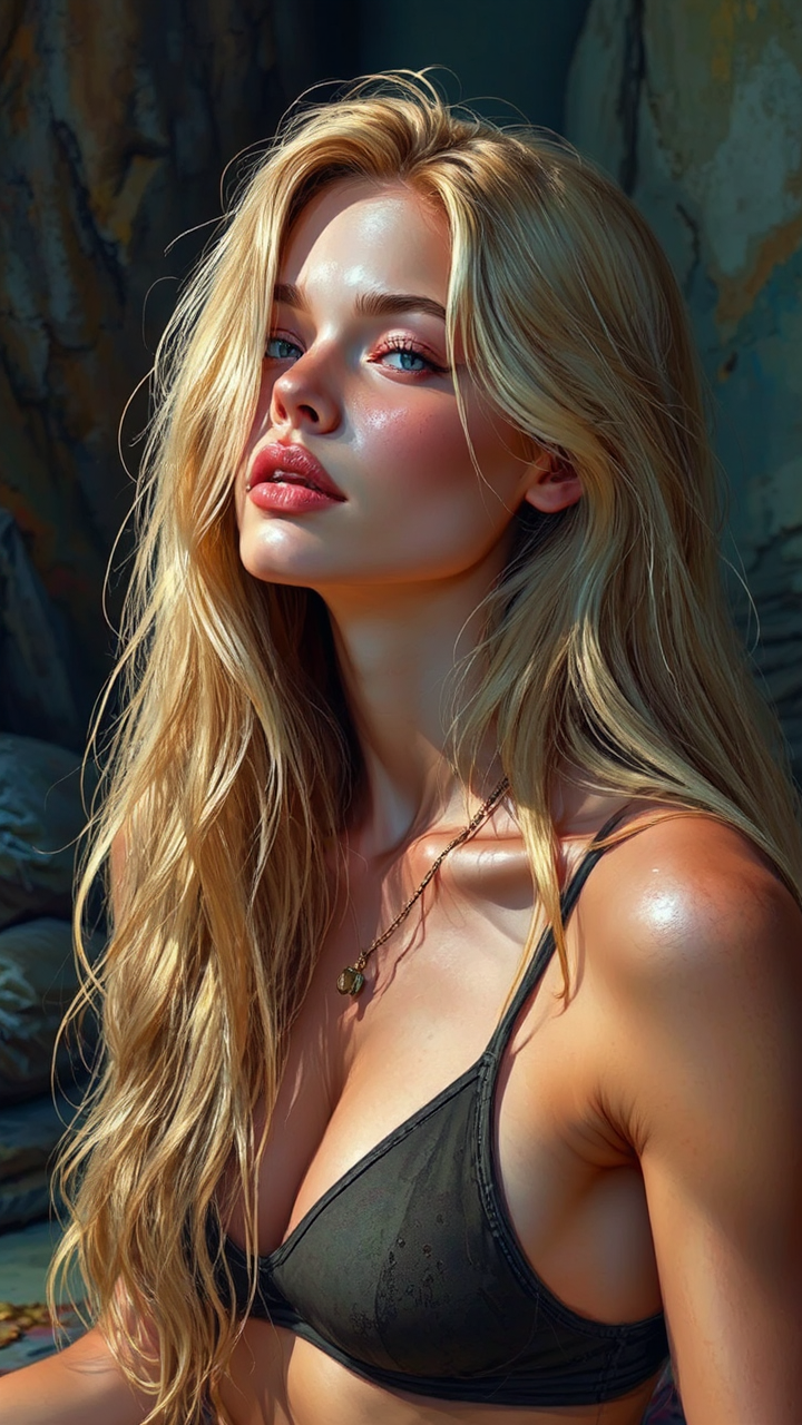 Ultra-realistic illustration with blonde