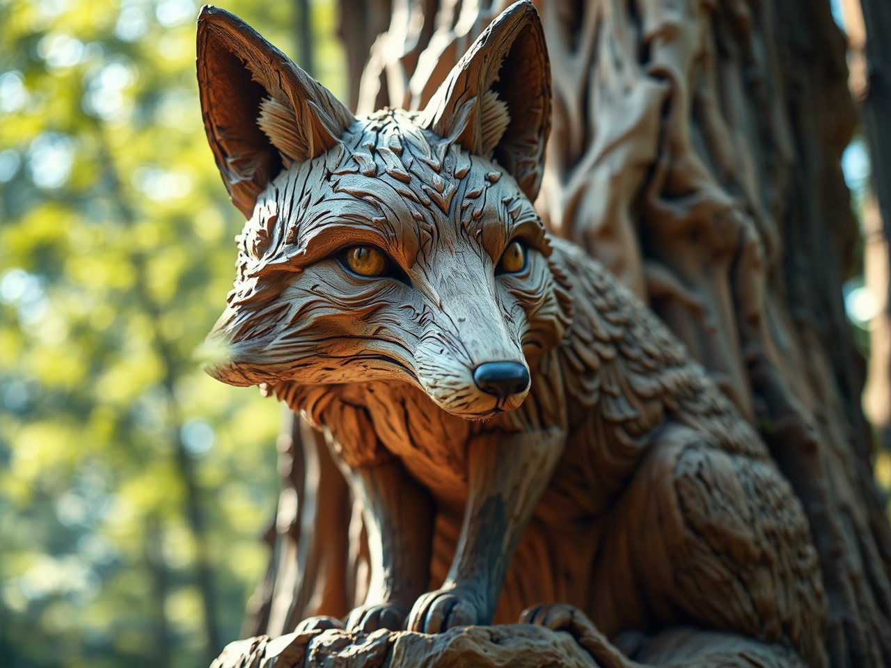 A large carved wooden