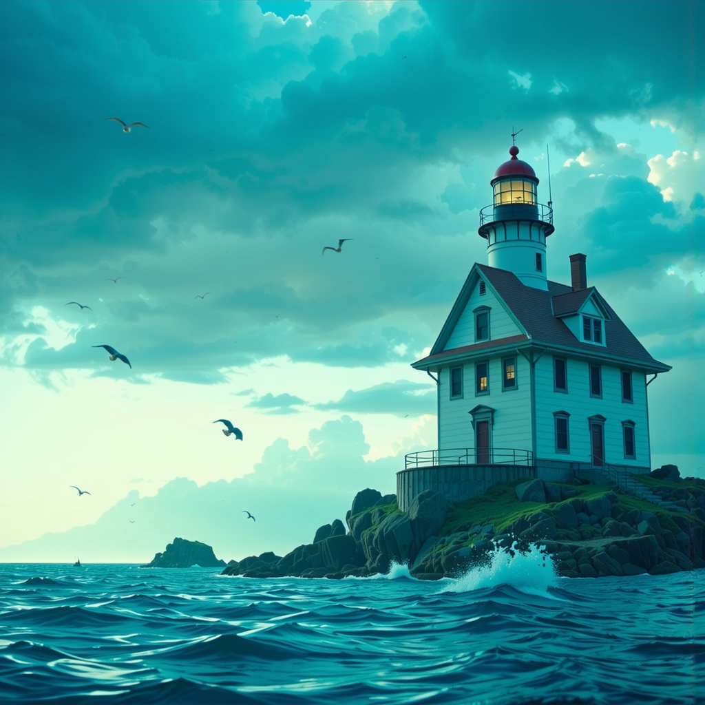 Lighthouse on a seaside