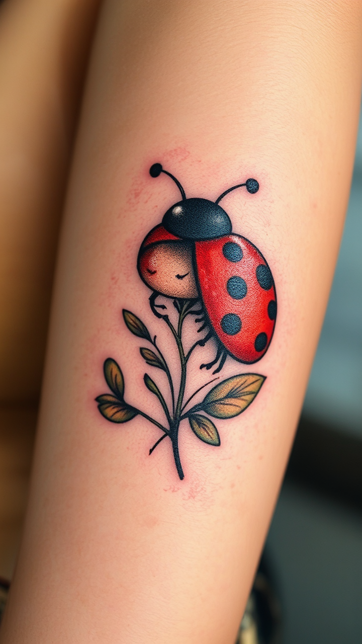 Cute ladybug with 60s