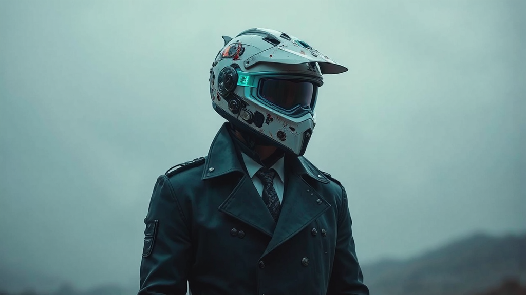Mysterious figure in cybernetic