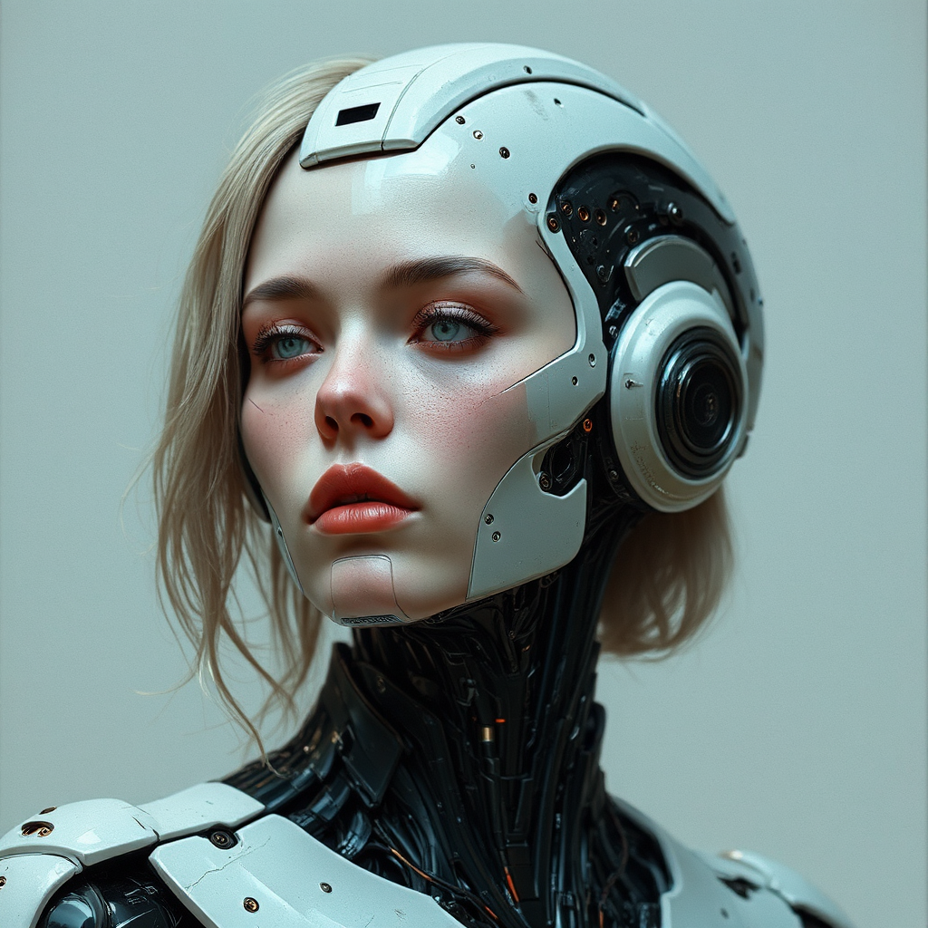 Female cyborg in classical