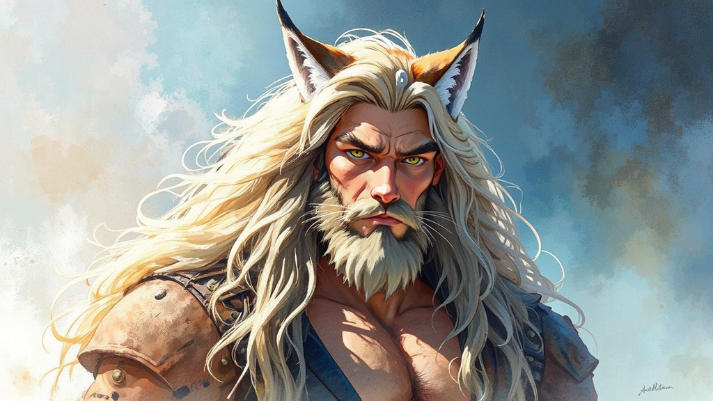 A lynx-headed male adventurer.