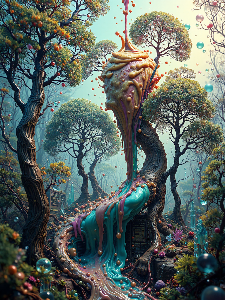 Vibrant digital artwork with