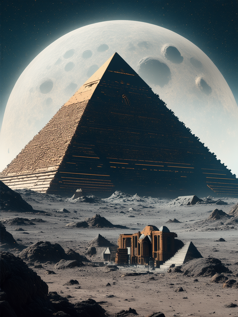 A CGI pyramid on