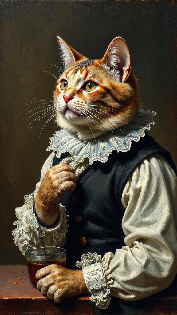 Painting of cat as