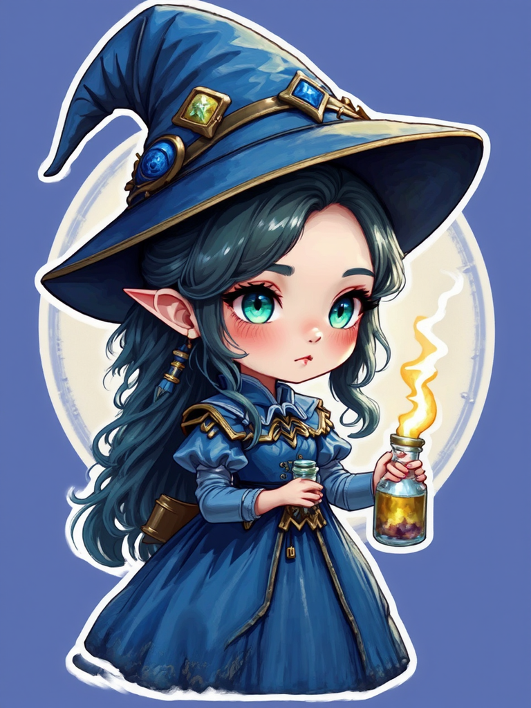 Girl alchemist with magic