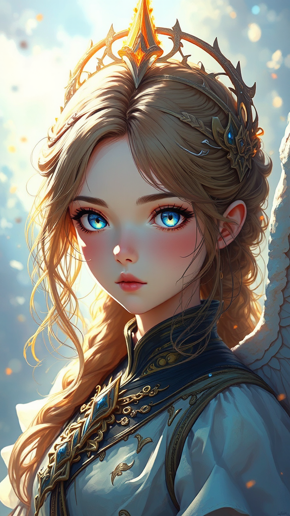 Angelic female figure in