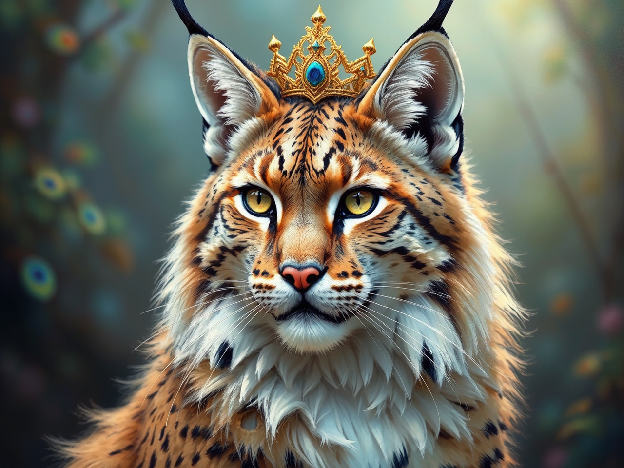 Beautiful lynx in pastel